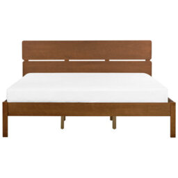 Beliani Bed With Led Wood Boisset 180 X 200 Cm (Eu Super King) Dark Brown - thumbnail 5