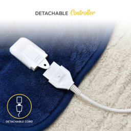 Monhouse Mounhouse Heated Throw - Electric Blanket - Digital Controller - 9Hr Timer, 9 Heat Settings - King 180X200Cm - Navy Shearling - thumbnail 3