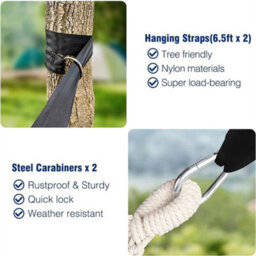 Double Canvas Hammock Outdoor Garden Beach Travel - thumbnail 5