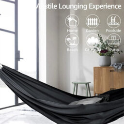 Double Canvas Hammock Outdoor Garden Beach Travel - thumbnail 6