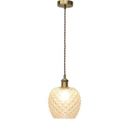 First Choice Lighting Set Of 2 Baine - Clear Textured Glass Antique Brass Retro Pendants - thumbnail 3