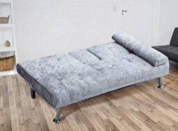 Comfy Living Verona Crushed Velvet Sofa Bed In Silver - thumbnail 3