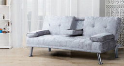 Comfy Living Verona Crushed Velvet Sofa Bed In Silver - thumbnail 1