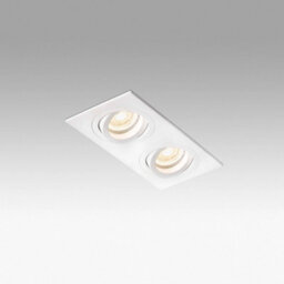 Luminosa Lighting Luminosa Rad 2 Light Double Tiltable Square Recessed Spotlight White, Gu10 - thumbnail 1