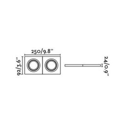 Luminosa Lighting Luminosa Rad 2 Light Double Tiltable Square Recessed Spotlight White, Gu10 - thumbnail 2
