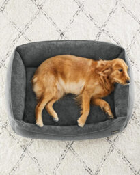 Songmics Pet Bed, Linen-Look Dog Sofa Bed With Raised Edges, Non-Slip Base, Xl Size, Removable Washable Cover, Light Grey - thumbnail 3