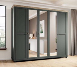 Arte Evora 21 Hinged Wardrobe W2460mm H2160mm D620mm - Green & Oak Lefkas Harmony