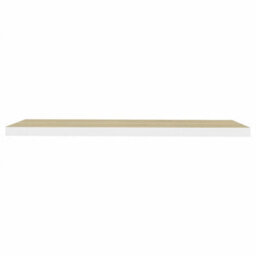 Berkfield Floating Wall Shelf Oak And White 90X23.5X3.8 Cm Mdf - thumbnail 4