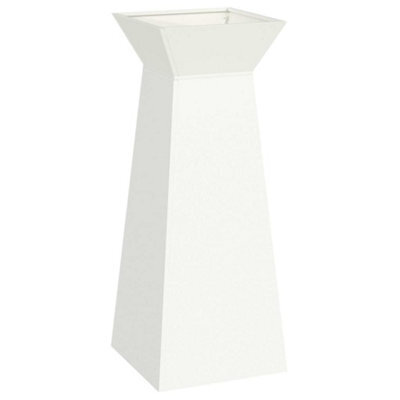 Berkfield Modern Garden Pillar Planter With Bowl White 40X40X100 Cm Steel - image 1