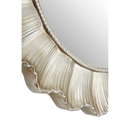 Orsina Luxe Champagne Finish Scallop Wall Mirror,decorative Round Mirror With Rope Detail,metallic Dressing Mirror - thumbnail 3