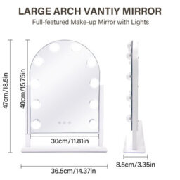 Inmtfei Hollywood Arch Vanity Makeup Mirror, 10 Led Bulbs, 3 Light Modes, Touch Control, 30X40Cm - thumbnail 2