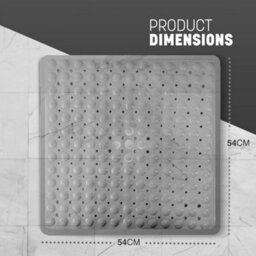 Keplin Non-Slip Rubber 54X54Cm Shower Mat, 200 Suction Cups, Bpa, Latex Free, Machine Washable, Grey - thumbnail 2