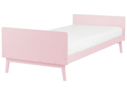 Wyld And Coco Pastel Pink Pine Single Bed Frame 90 X 200 Cm Slatted Base Scandinavian Design - thumbnail 3