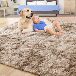 Ameha Soft Shaggy Rugs Fluffy Tye Dye Beige Extra Large Area Rug Living Room Carpets 200X290 Cm - thumbnail 8
