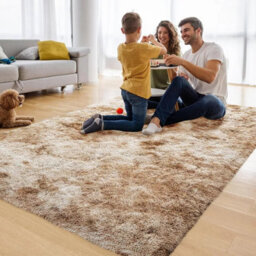 Ameha Soft Shaggy Rugs Fluffy Tye Dye Beige Extra Large Area Rug Living Room Carpets 200X290 Cm - thumbnail 4