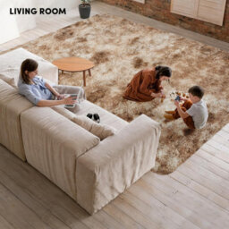 Ameha Soft Shaggy Rugs Fluffy Tye Dye Beige Extra Large Area Rug Living Room Carpets 200X290 Cm - thumbnail 6