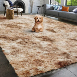 Ameha Soft Shaggy Rugs Fluffy Tye Dye Beige Extra Large Area Rug Living Room Carpets 200X290 Cm - thumbnail 2