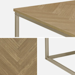 Sweeek - Herringbone Square Coffee Table Natural 80X80X40 Cm - Budapest - thumbnail 3