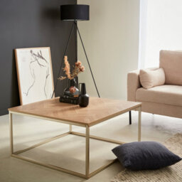 Sweeek - Herringbone Square Coffee Table Natural 80X80X40 Cm - Budapest - thumbnail 4