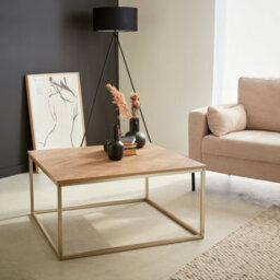 Sweeek - Herringbone Square Coffee Table Natural 80X80X40 Cm - Budapest - thumbnail 5