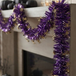 Garden Greatness 1.8M Halloween Purple Spider Tinsel Garland - thumbnail 2