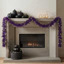 Garden Greatness 1.8M Halloween Purple Spider Tinsel Garland - thumbnail 1