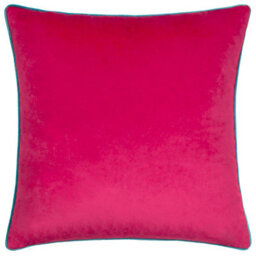 furn. Furn Meridian Velvet Piped Feather Rich Cushion, Raspberry/teal, 55 X 55Cm