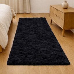 Aspire Homeware Non-Slip Black Shaggy Rug Soft Fluffy Washable, Medium Hallways Runner, (L)150Cm X (W)80Cm - thumbnail 6