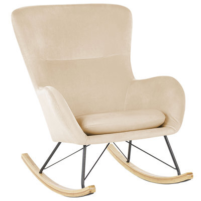 Beliani Rocking Chair Ellan Velvet Beige - image 1