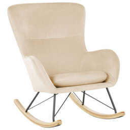 Beliani Rocking Chair Ellan Velvet Beige