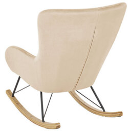 Beliani Rocking Chair Ellan Velvet Beige - thumbnail 5