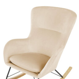 Beliani Rocking Chair Ellan Velvet Beige - thumbnail 6