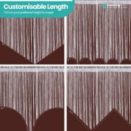 Neel Blue String Curtains Glitter Fringe Panel Fly Screen Doorway Tassel Curatin, 200Cm X 90Cm - Coffee - thumbnail 8