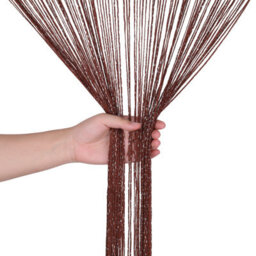 Neel Blue String Curtains Glitter Fringe Panel Fly Screen Doorway Tassel Curatin, 200Cm X 90Cm - Coffee - thumbnail 5