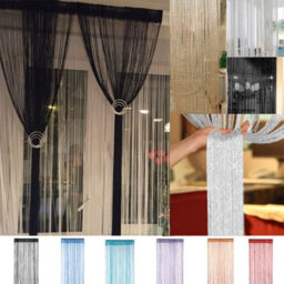 Neel Blue String Curtains Glitter Fringe Panel Fly Screen Doorway Tassel Curatin, 200Cm X 90Cm - Coffee - thumbnail 6