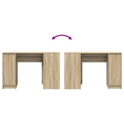 Berkfield Desk Sonoma Oak 120X42X76 Cm Engineered Wood - thumbnail 9