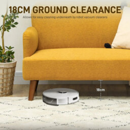 2 Seater Sofa With 21Cm Thick Padding And Wood Legs, Yellow - thumbnail 3