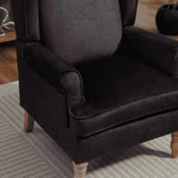 Home Source Helena Fabric Charcoal Grey Wingback Occasional Armchair - thumbnail 6
