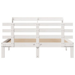 Berkfield Bed Frame With Headboard Without Mattress White 150X200 Cm King Size - thumbnail 4