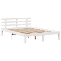 Berkfield Bed Frame With Headboard Without Mattress White 150X200 Cm King Size - thumbnail 5