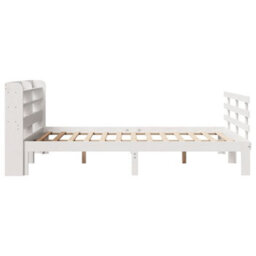 Berkfield Bed Frame With Headboard Without Mattress White 150X200 Cm King Size - thumbnail 7
