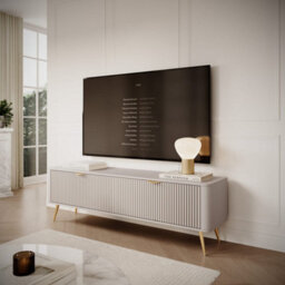 Arte Lante Stylish Beige Tv Cabinet 1630mm H510mm D380mm With Two Pull-Down Doors And Two Closed Compartments - thumbnail 5