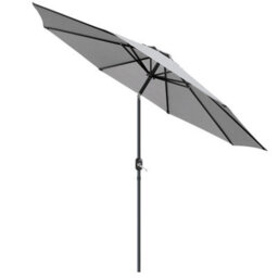 VRUC Outdoor Patio Garden Parasol Sun Shade Umbrella With Crank Handle & Tilt 2.7M Grey - thumbnail 2