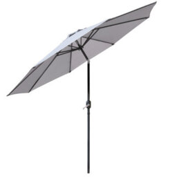 VRUC Outdoor Patio Garden Parasol Sun Shade Umbrella With Crank Handle & Tilt 2.7M Grey - thumbnail 3