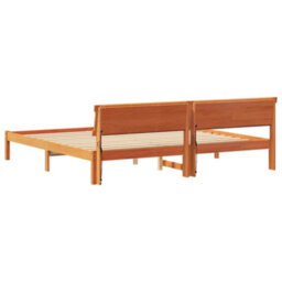 Berkfield With Led Strip Lights With Headboard Brown 200 X 200 Cm Wood - thumbnail 7