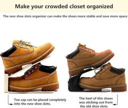 Hygrad Built to Survive 12X Adjustable Shoe Slots Organizer Space Saver Rack Holder For Wardrobes, Tidy Stackers For Shoes, Non-Slip, Pp Material - thumbnail 7