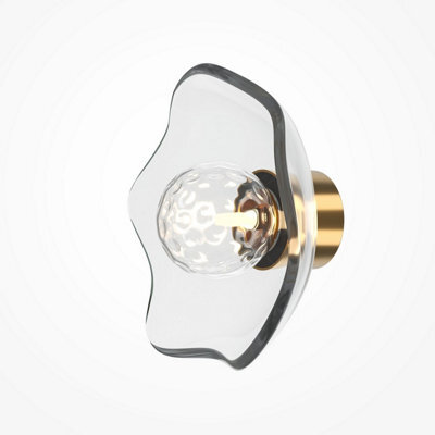 Luminosa Lighting Luminosa Miracle Modern Wall Lamp Brass 1Xg9 Glass Shade - image 1