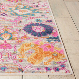 Silver Luxurious Traditional Easy To Clean Abstract Floral Rug For Dining Room-201Cm X 290Cm - thumbnail 4