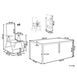 Beliani Garden Dining Set 6 Seater Catania Metal Beige - thumbnail 3