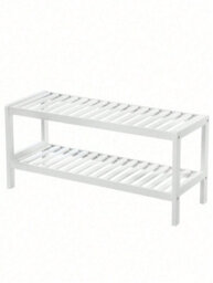 LEDREM Natural Bamboo 2-Tier Shoe Rack, Shelf For Shoes Plants Books, For Living Room - thumbnail 6
